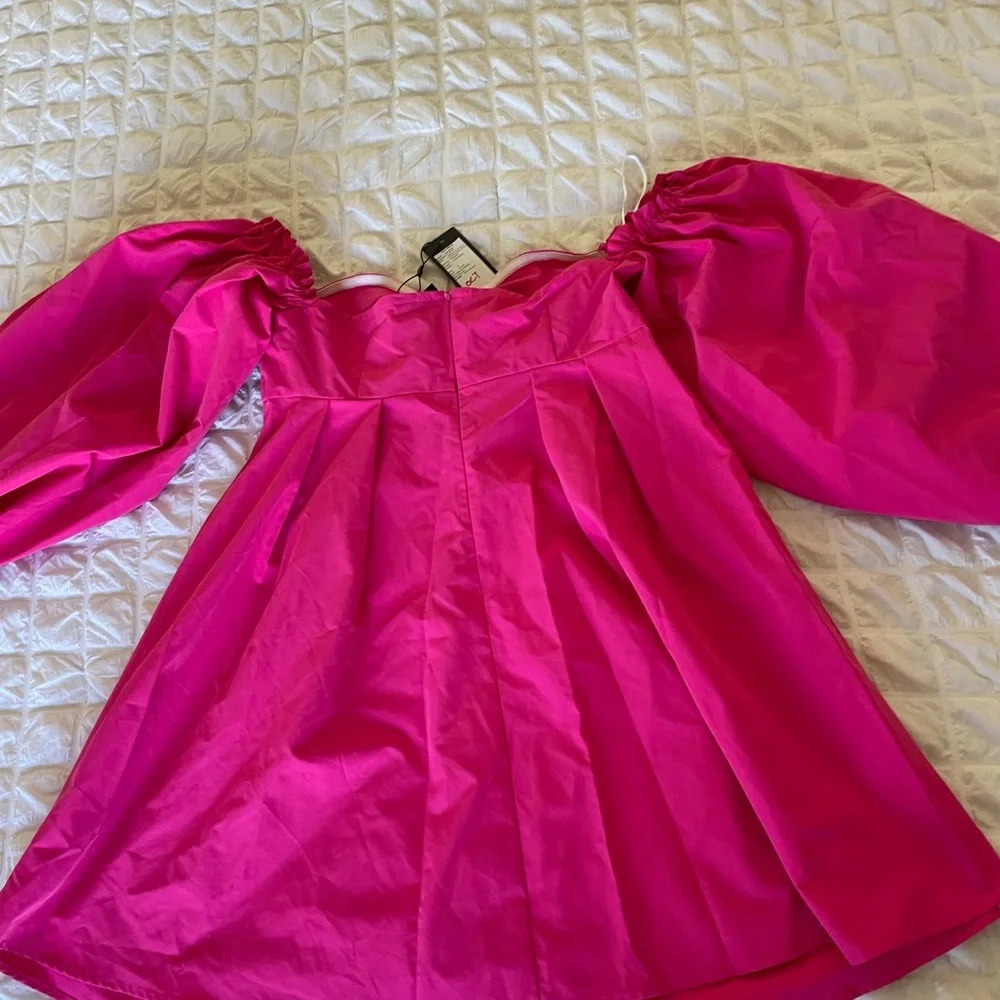 Vero Moda hot pink off the shoulder mini dress - Picture 6 of 7